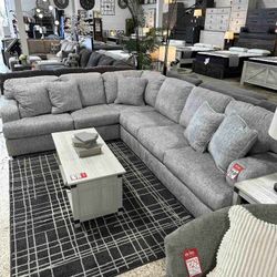 Reversible L Shape Sectional, Gray, SKU#1027304-4Pcs