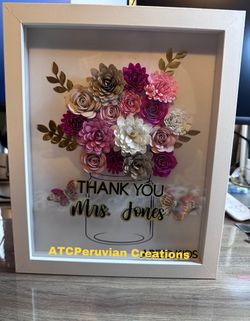 Personalized Mason Jar Flower Shadow Box