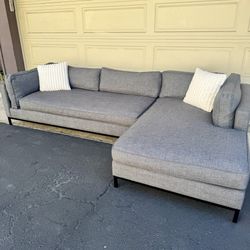 Gray Living Spaces Sectional Couch Sofa