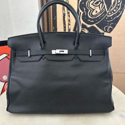 Hermes Birkin 40 Black Clemence Leather 2009