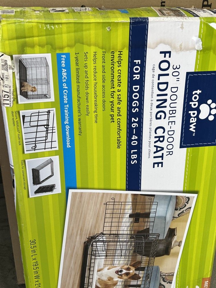30 " Double Door Folding Crate For Training