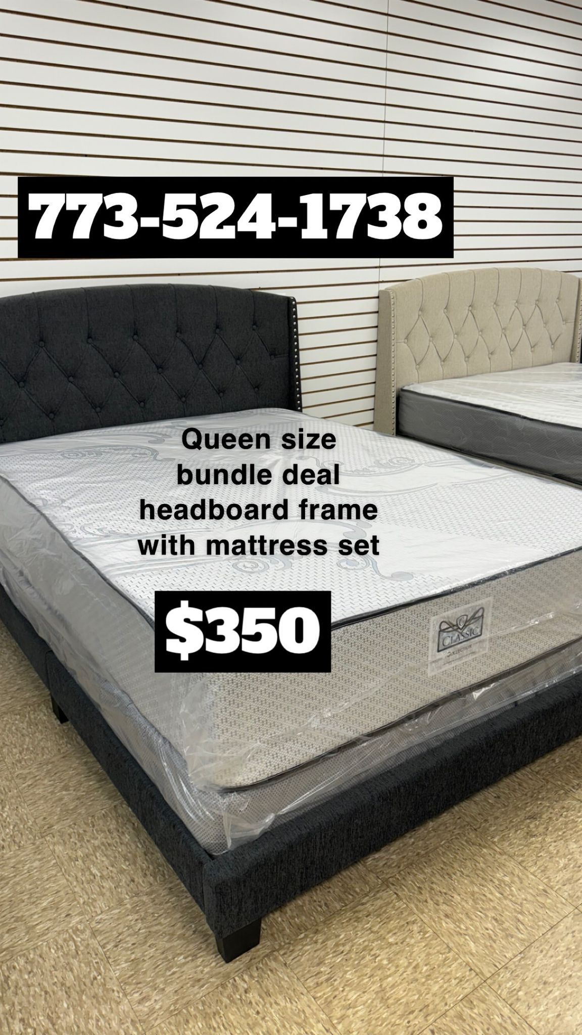 Queen Size Bundle Deal Headboard Frame Mattress And Box Spring 😱😱$$349 Only 🔥🔥🔥🔥