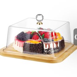 Square Cake Stand With lid