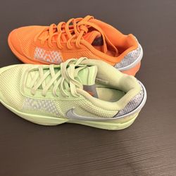 Nike Ja 1s Mismatched Bright Mandarin/vapor Green Size 10 Me 