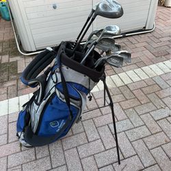 Left handed men’s golf club set complete set with ping golf bag