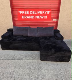 NEW BONELESS BLACK COUCH