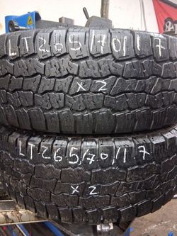1 pair of LT265/70/R17 with 80% of tread of life OPEN RANGE A/T PLUS
