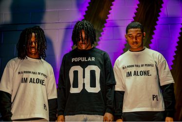Blac popular loner T-shirt, double stacked sleeves