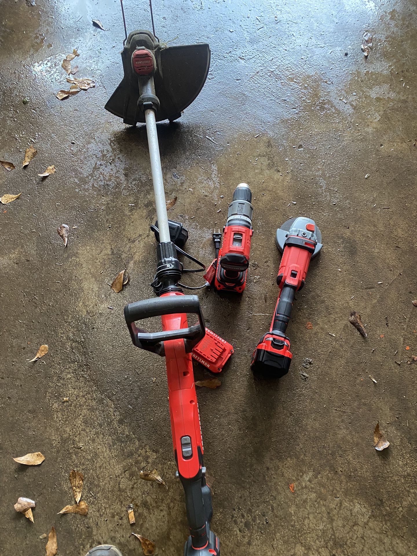 20v Craftsman Cordless Weed Eater, Drill, Grinder