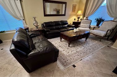 Genuine leather sofa, and loveseat