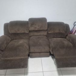 Sofa Reclinable De Tres Plazas