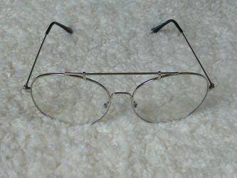 Aviator Glasses Clear Lens Non Prescription Silver Frame