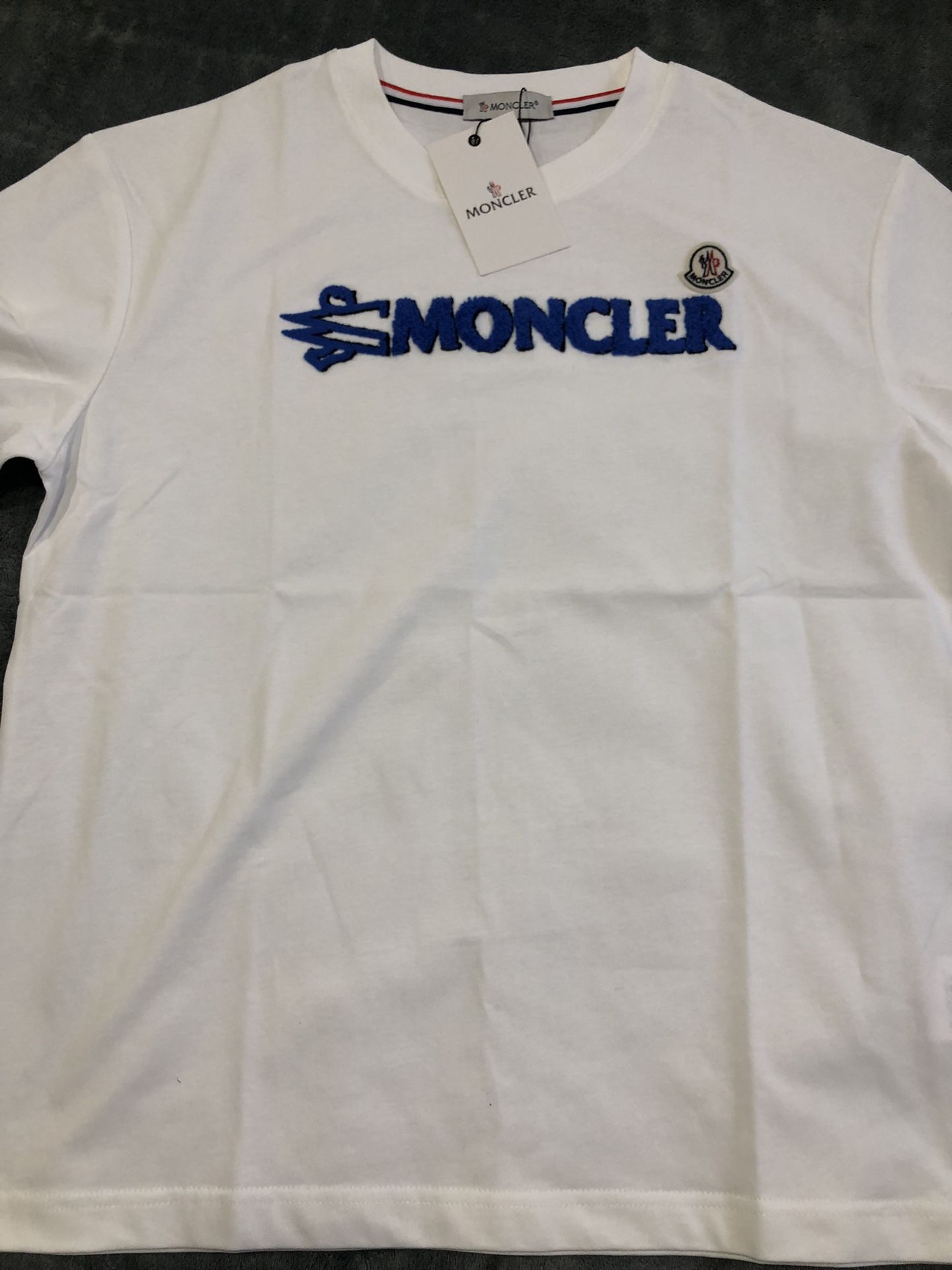 White Moncler Tee.   S, M, L, XL,