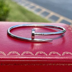 2019 18k white gold Cartier JUSTE UN CLOU NAIL BANGLE BRACELET, CLASSIC MODEL SIZE 19