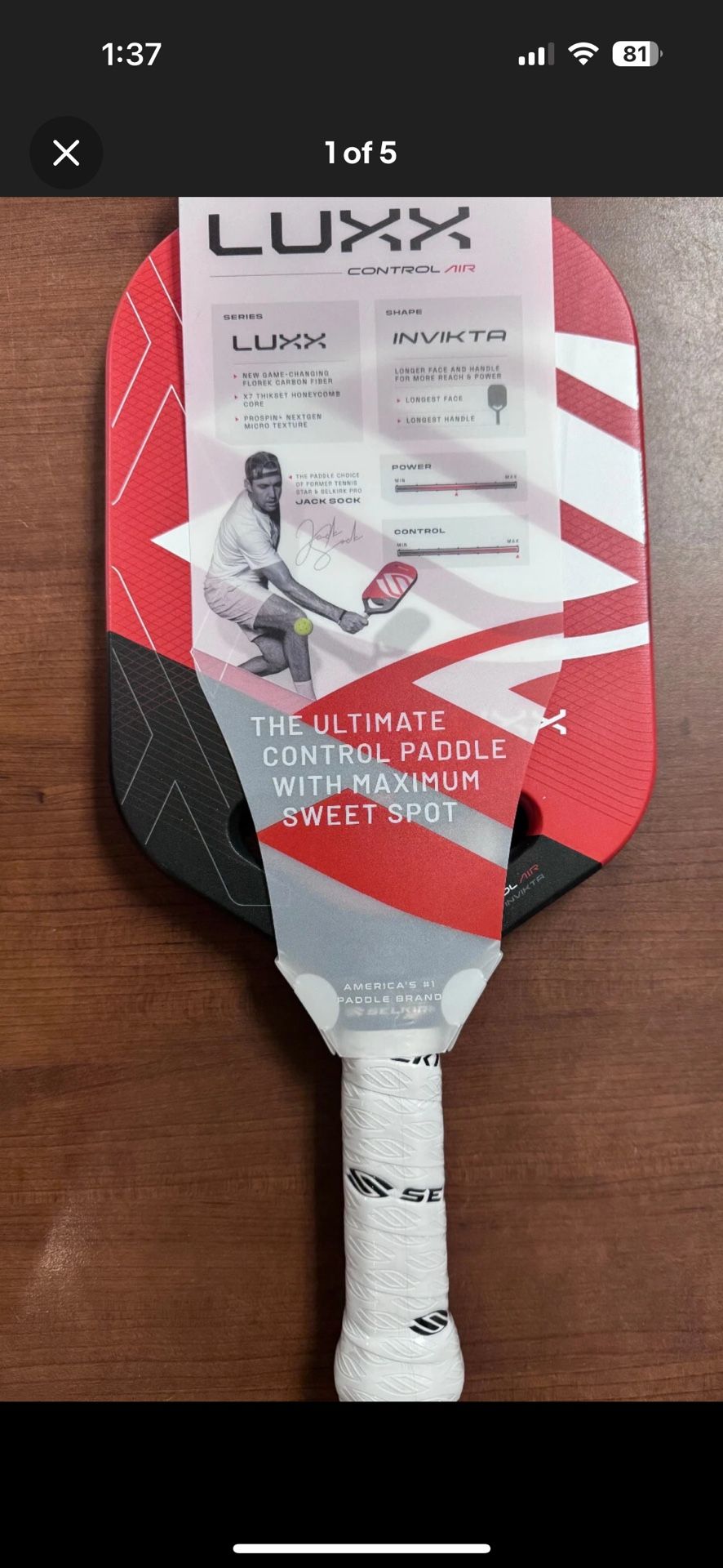 BRAND NEW SEALED Selkirk LUXX Control Air - Invikta Pickleball Paddle, Forek Carbon
