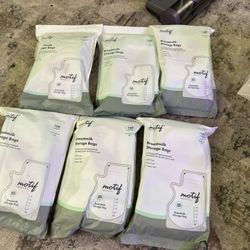 Lot of 6 Motif Medical: Breastmilk Storage Bags 8 oz Bags (600Count) Free Medela Parts 