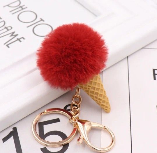 Cute Ice Cream Plush Women's Bag Pendant Keychain Backpack Plush