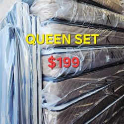 ORTHOPEDIC  !!! QUEEN SET $199 __ MATTRESS AND BOX SPRING 