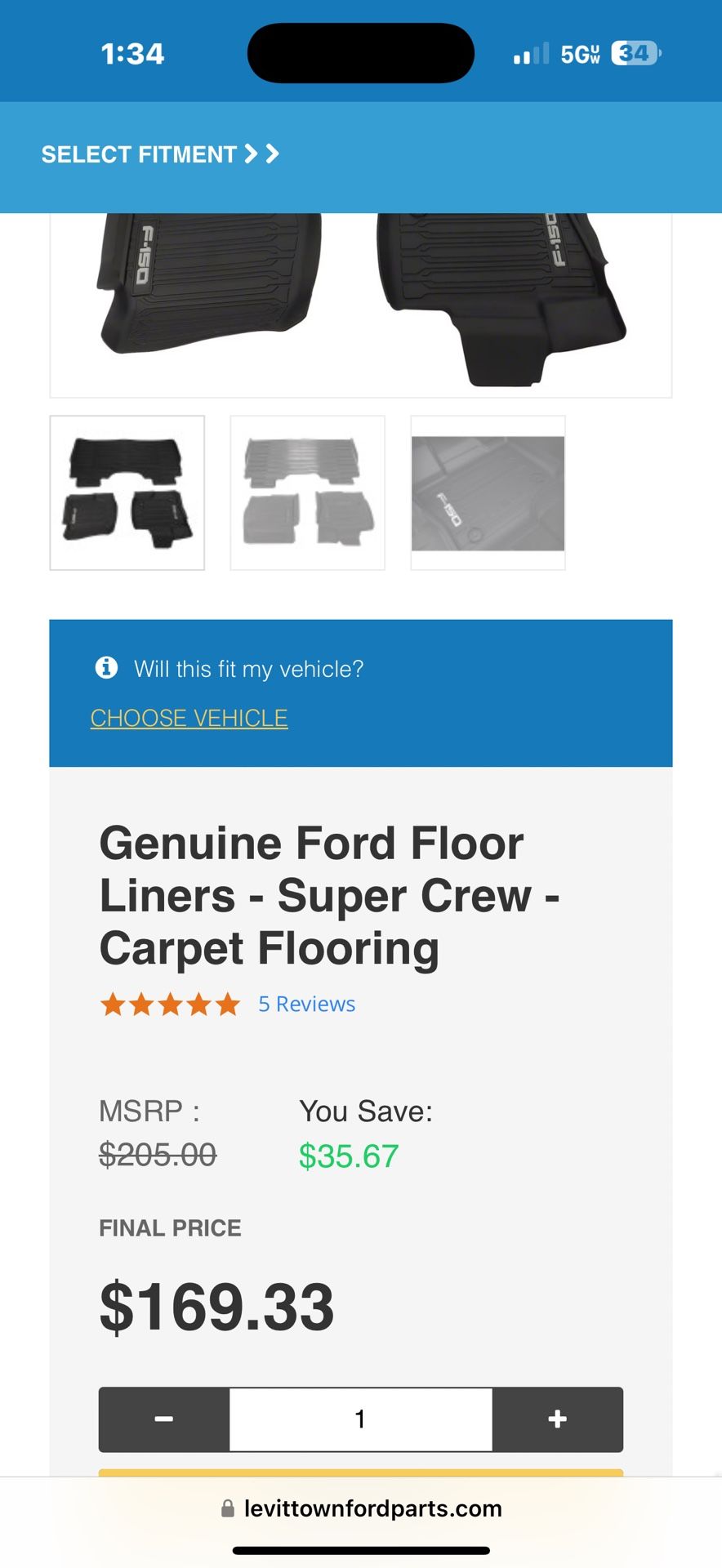 F150 OEM Rubber Floor Mats