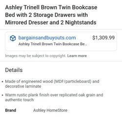 Twin Bookcase Bed With 2 Storage Drawers