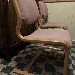 Pair Of Vintage Cantilever  Chairs With Wooden Frame