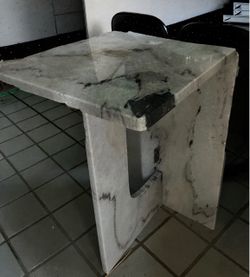Solid marble side table
