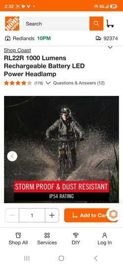 Coast 1000 lumens headlamp