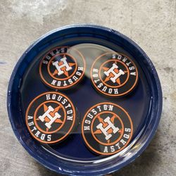 Houston Astros resin lid coaster\paperweight, 2.75 in diameter.