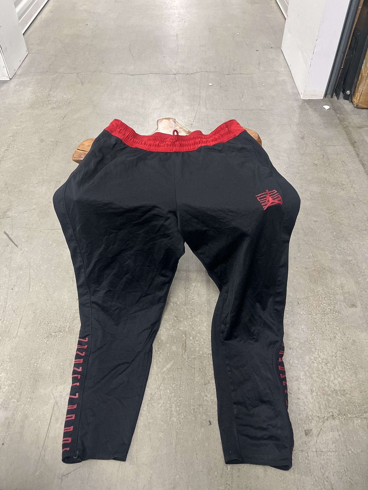 Jordan Black and Red Sweatpants Performance Joggers