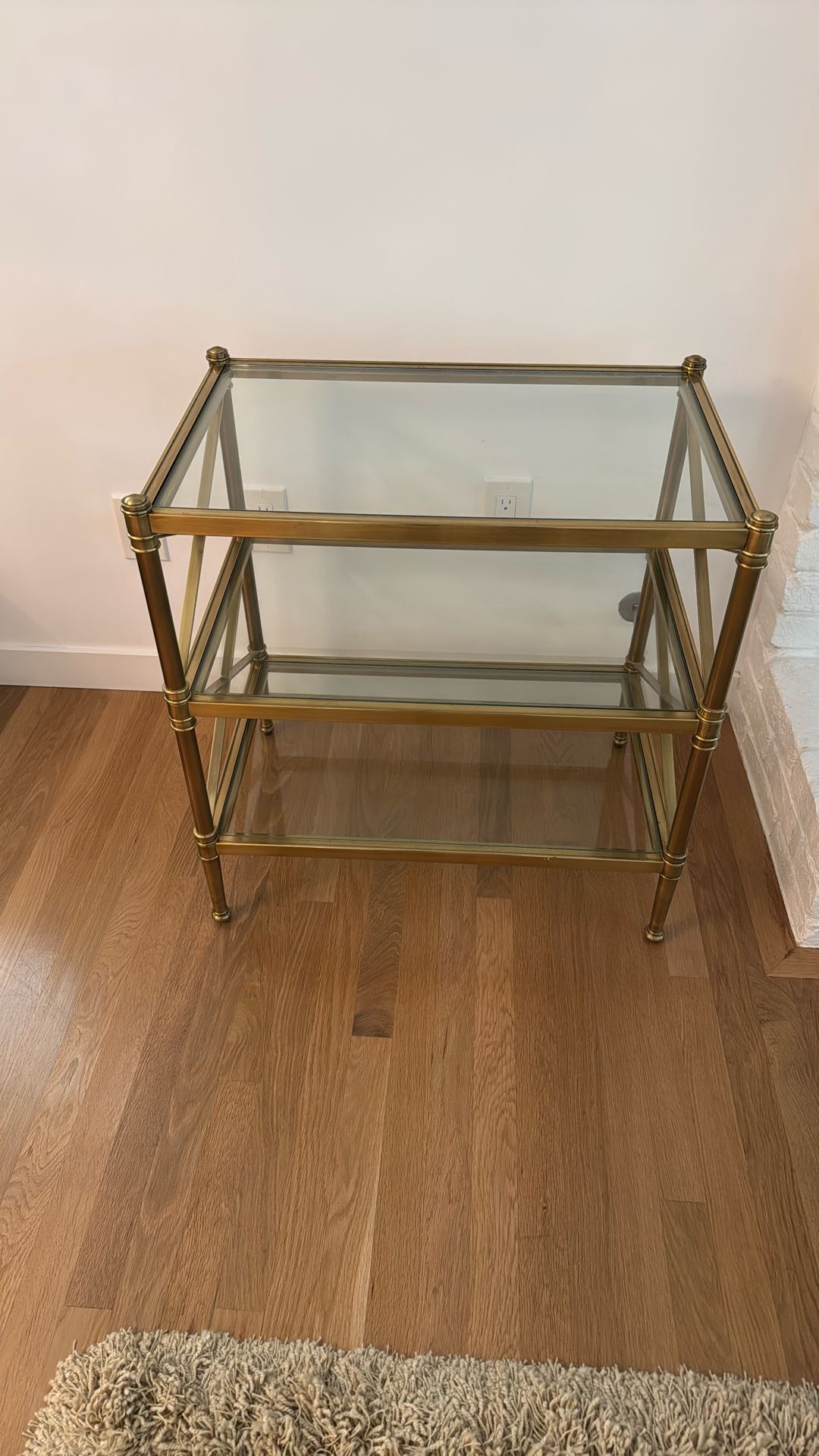 Two Ethan Allen Glass End Tables