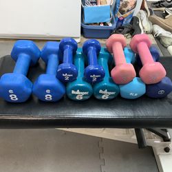  Neoprene Dumbbell Weight Set 48lbs (Pairs of 2/3/5/6/8lbs)