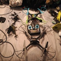 Two Drones Two Drone Helicopters With All Cables With Extra Blades Great Condition