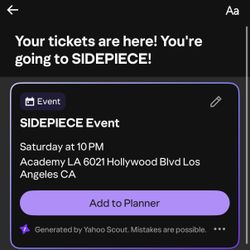 Sidepiece @ Academy Tonight 