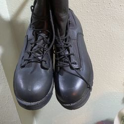 Wellco Military Combat Vibram Boots Black Lace Up Leather Canvas  Size 10R 