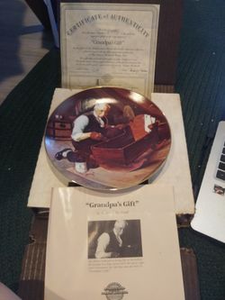 Norman Rockwell Grandpas Gift Plate