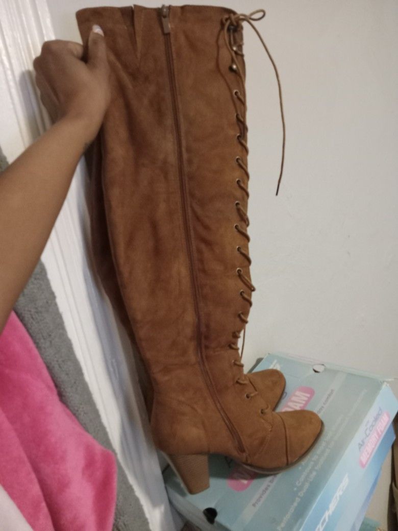 Brand New Suede Thigh High Boots