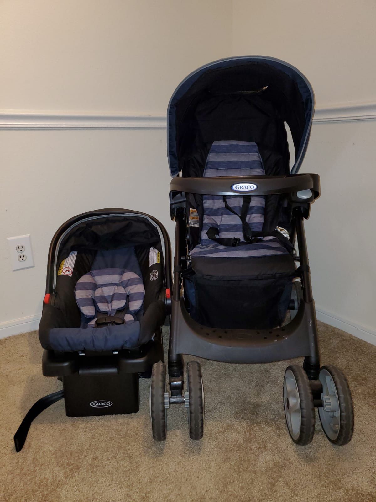 Infant car seat and stroller (baby car seat)