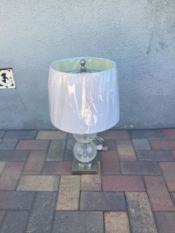 NEW Nicole Miller Glass Lamp Light Table Bedroom Dining Living Room Lampara Mesa Sala Recamara