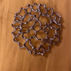 Large Round Silver Pin