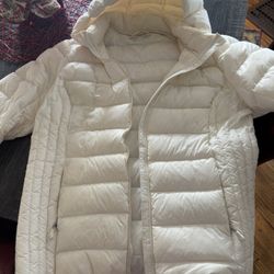 Ladies Winter Coat - White Puffer Size XL