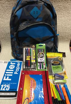 Backpack with school supplies all new