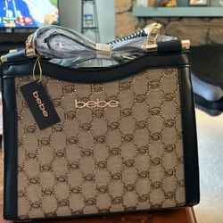 New never used Bebe Agathe Jacquard crystal crossbody/top handle satchel with original packaging 