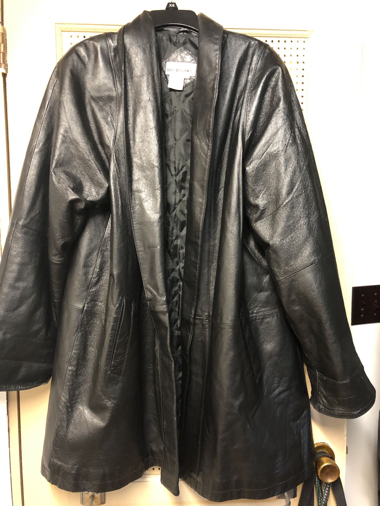 David Benjamin 3/4 length leather jacket.