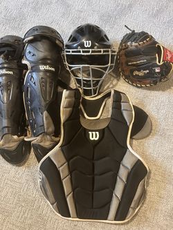Wilson catchers gear and Heart of Hide catchers mitt