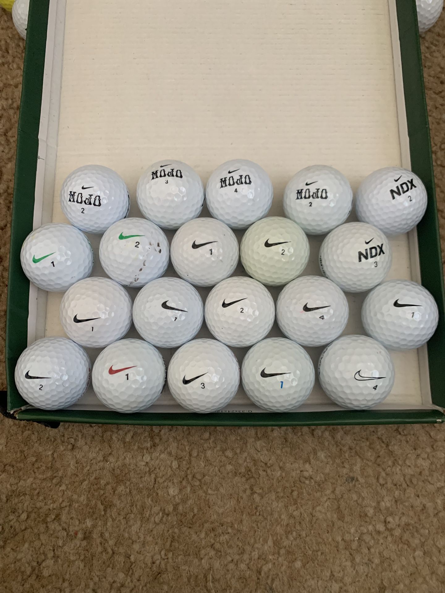 20 Golf Balls Nike In Good Condition.