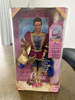 Barbie 1997 Classic Fairy Tale Rapunzel Series 12 Inch Doll : Prince Ken with Costume, Crown, Jewel Bag, Plastic Necklace and Bracelet