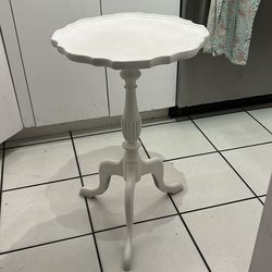 Wooden Pedestal Accent Table