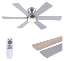 Asyko 46" Silver Ceiling Fan with Light and Remote