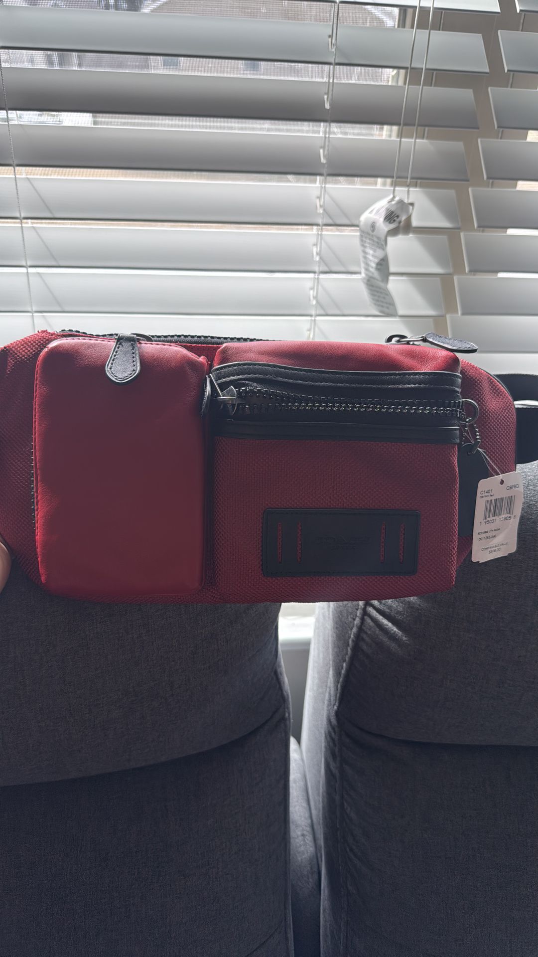 Red coach cross body bag