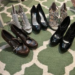 5 pc Women’s Size 7.5 Heels Lot